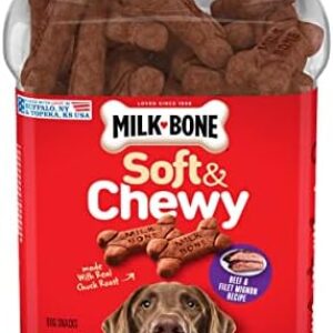 Milk-Bone Soft & Chewy Dog Treats, Beef & Filet Mignon Recipe, 25 Ounce