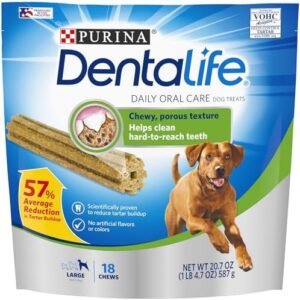 Purina DentaLife Made in USA Facilities Large Dog Dental Chews, Daily – 18 ct. Pouches