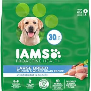 IAMS Adult High Protein Large Breed Dry Dog Food with Real Chicken, 30 lb. Bag