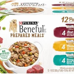 Purina Beneful Gravy Wet Dog Food Variety Pack, Prepared Meals Stew – (12) 10 oz. Tubs
