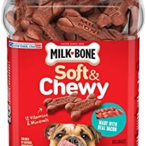 Milk-Bone Soft & Chewy Dog Treats Made with Real Bacon, 25 Ounce