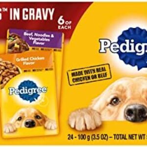 PEDIGREE CHOICE CUTS IN GRAVY Adult Soft Wet Dog Food 24-Count Variety Pack, 3.5 oz Pouches