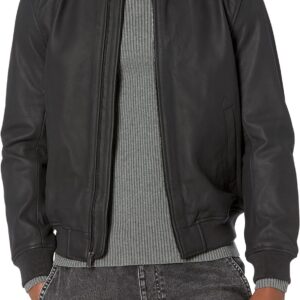 Lucky Brand Men’s Leather Bomber Jacket