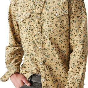 Lucky Brand Men’s Corduroy Printed Western Long Sleeve Shirt