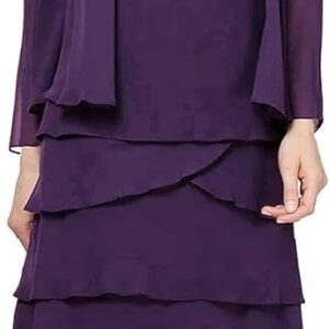 S.L. Fashions Women’s Embellished Tiered Jacket Dress (Petite and Regular)