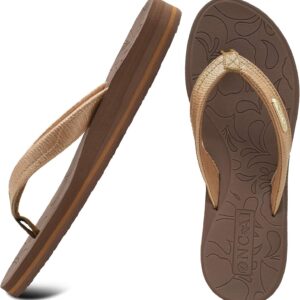 ONCAI Flip Flops For Women Yoga Mat Comfortable Beach Thong Sandals With Arch Support