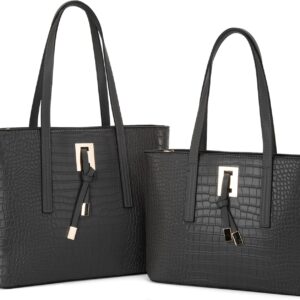 Tote Handbag Purse Set for Women Large and Medium 2pcs Satchel Shoulder Bag with Holster