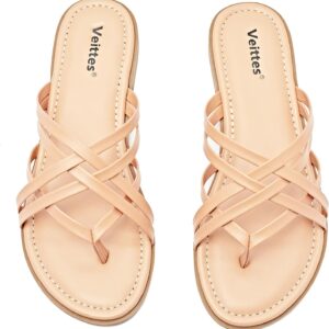 Veittes Women’s Slide Sandals – Thong Comfortable Casual Bohemian Summer Shoes.