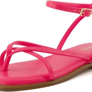 CUSHIONAIRE Women’s Vida strappy flat sandal +Memory Foam and Wide Widths Available