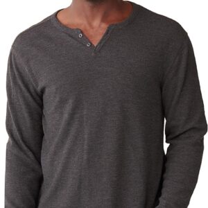 Lucky Brand Men’s Long Sleeve Button Notch Neck Slub Thermal