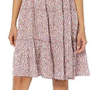 Lucky Brand Women’s Tiered Floral Mini Dress, Brown Multi