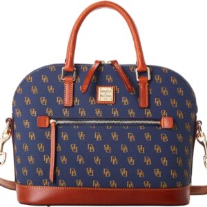Dooney & Bourke Handbag, Gretta Domed Zip Satchel – Navy