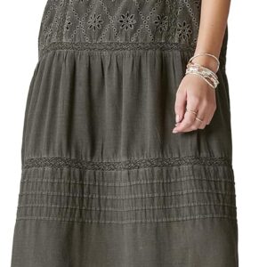 Lucky Brand Women’s Cutwork Paneled Maxi Dress