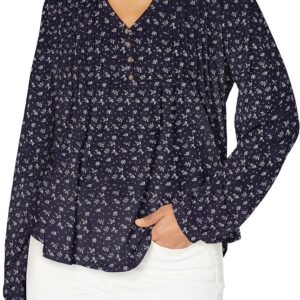 Lucky Brand Women’s Pleated V-Neck Knit Top