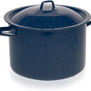 IMUSA C20666-1063310W 6-Quart Blue Speckled Enamel Stock Pot with Lid