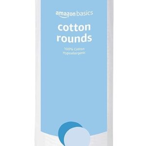 Amazon Basics Hypoallergenic 100% Cotton Rounds, 100 Count