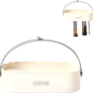 Makeup Brush Cleaner 3 in 1, Sponge and Make Up Brush Dryer, Makeup Tools Cleaning Box white