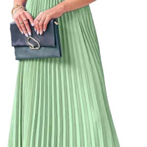Pretty Garden Womens Long Sleeveless Halter Neck Flowy Pleated Maxi Cocktail Party Dress