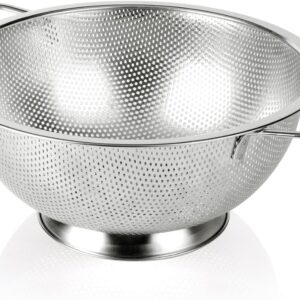 Gulex Colander Stainless Steel 3-Quart, Strainer for Kitchen Food, Dishwasher Safe