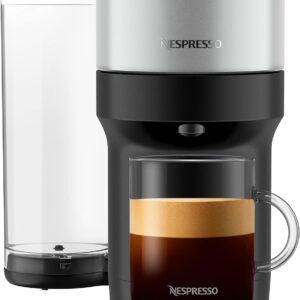 Nespresso Vertuo Pop+ Deluxe Coffee and Espresso Machine by De’Longhi, Silver