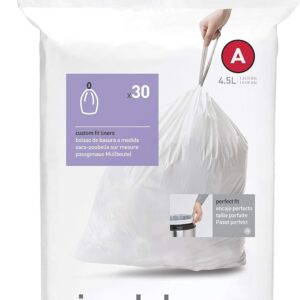 simplehuman Trash Can Liner A, 4.5 Liters/1.2 Gallons, 30-Count