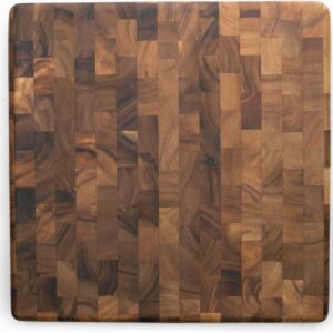 Ironwood Gourmet 28218 Square Charleston End Grain Chef’s Board , Acacia Wood 14″ Square