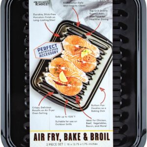 Range Kleen BP102X 2 Piece Heavy Duty Porcelain Air Fry, Bake and Broil Pan