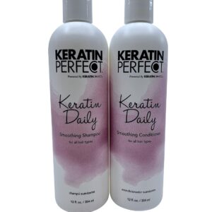 Keratin Perfect Keratin Daily Smoothing Shampoo & Conditioner All Types 12 OZ