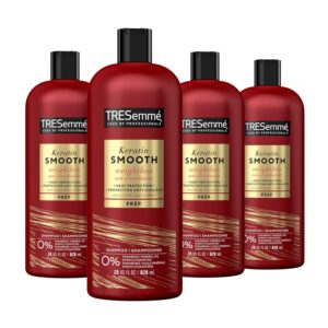 TRESemmƩ Shampoo Keratin Smooth 4 Count For Dry Hair Sleek Look For Up To 72 Hours 28 Oz