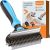 MalsiPree Dog Grooming Brush for Shedding – 2 in 1 Deshedding Tool and Undercoat Rake for Long and Short Haired Dogs with Double Coat – Dematting Comb and Pet Hair Deshedder Supplies (Large, Blue)