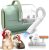 Homeika Pet Grooming Kit & Vacuum 99% Pet Hair Suction, 7 Pet Grooming Tools, 5 Nozzles, 3L Cup, Storage Bag, Dog Grooming Vacuum with Hair Roller/Massage Nozzle/Shedding Brush for Dog, Cat, Green