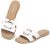 FITORY Women’s Flat Sandals Fashion Slides With Soft Leather Slippers for Summer Size 6-11