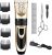 Dog Grooming Kit Clippers, Low Noise, Electric Quiet, Rechargeable, Cordless, Pet Hair Thick Coats Clippers Trimmers Set, Suitable for Dogs, Cats, and Other Pets (Gold)