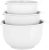 GLAD Mixing Bowls with Pour Spout, Set of 3 | Nesting Design Saves Space | Non-Slip, BPA Free, Dishwasher Safe Plastic | Kitchen Cooking and Baking Supplies, White