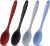 4 Pieces Large Mixing Spoon Heat Resistant Silicone Basting Utensil Spoon Non Stick Serving Spoon for Mixing, Baking (Red, Black, Blue, Gray)