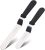 PUCKWAY Angled Icing Spatula, Stainless Steel Offset Spatula, Cake Spatula Set of 2 Black 6, 8 inch Blade