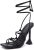 Shoe Land Womens SL-MELODY Lace Up Heeled Sandal Strappy Heels Square Open Toe Tie Up Stiletto High Heel Prom Party Shoes