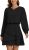 LYANER Women’s Casual Crewneck Long Sleeve Layered Ruffle Hem A Line Mini Dress