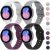 4 PACK Bands Compatible with Samsung Galaxy Watch 4 Band 40mm 44mm, Galaxy Watch 4 Classic Band 42mm 46mm, Galaxy Watch 5 Bands, Galaxy Watch 5 Pro, 20mm Adjustable Silicone Sport Strap Replacement Band for Galaxy Watch 4 / 5 Women Men