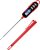 Lonicera Instant Read Digital Meat Thermometer for Food, Bread Baking, Water and Liquid. Waterproof and Long Probe with Meat Temp Guide for Cooking, Display with Backlit (Red)