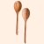 Kitchen Wooden Cooking Spoon, Solid Acacia Wood Serving Spoons for Mixing Stirring, Nonstick Kitchen Utensils Tableware Ladle Scoop for Soup Stews Salad Pasta Sauce Chili (2 Pieces)