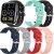 Chofit ID208 Watch Band Intended for ENOMIR ID208BT/Aeac ID208BT/Konitee ID208BT/FACOI ID208BT/VRPEFIT ID208BT Smart Watch Band,6PACKS Soft Silicone Wristband Adjustable Bracelet Replacement Strap Loop Smartwatch Accessories