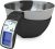 Fradel Digital Kitchen Food Scale with Bowl (Removable) and Measuring Cup – Stainless Steel, Backlight, 11lbs Capacity – Cooking, Baking, Gym, Diet – Precise Measuring (Black)