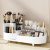 Makeup Organizer for Vanity, 360° Rotating Countertop Makeup Organizer with Brush Holder, Large Capacity for Cosmetics, Skincare, Perfumes -White