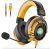 EKSA E900Pro Gaming Headset for PC PS5 PS4, Wired Headphones with Detachable Noise Cancelling Mic, 7.1 Surround Sound, USB & 3.5mm Cable, LED Light, USB Gaming Headphones for Xbox One/Switch/Laptop