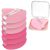 6 Pcs Powder Puff with 2 Travel Cases, Setting Powder Puffs for Face Powder and Foundation, Velour Makeup Puff for Loose Powder Body Powder, Skin-Friendly, Beauty Makeup Tools-Pink/Red