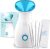 NanoSteamer Large 3-in-1 Nano Ionic Facial Steamer with Precise Temp Control – Humidifier – Unclogs Pores – Blackheads – Spa Quality – Bonus 5 Piece Stainless Steel Skin Kit (Teal)