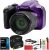 Minolta MN67Z-P 20MP / 1080p HD Bridge Digital Camera with 67x Optical Zoom Purple Bundle with Lexar Professional 633x 64GB UHS-1 Class 10 SDXC Memory Card and Deco Gear Camera Bag for DSLR