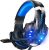 BENGOO G9000 Stereo Gaming Headset for PS4 PC Xbox One PS5 Controller, Noise Cancelling Over Ear Headphones with Mic, LED Light, Bass Surround, Soft Memory Earmuffs (Blue)