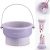 Makeup Brush Cleaner Mat 3 in 1 Silicone Makeup Brush Cleaner Bowl Cosmetic Brushes Cleaning Tool Organizer for Storage & Air Dry (Purple)